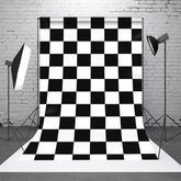 Lofaris White Black Plaids Simple Abstract Textured Backdrop